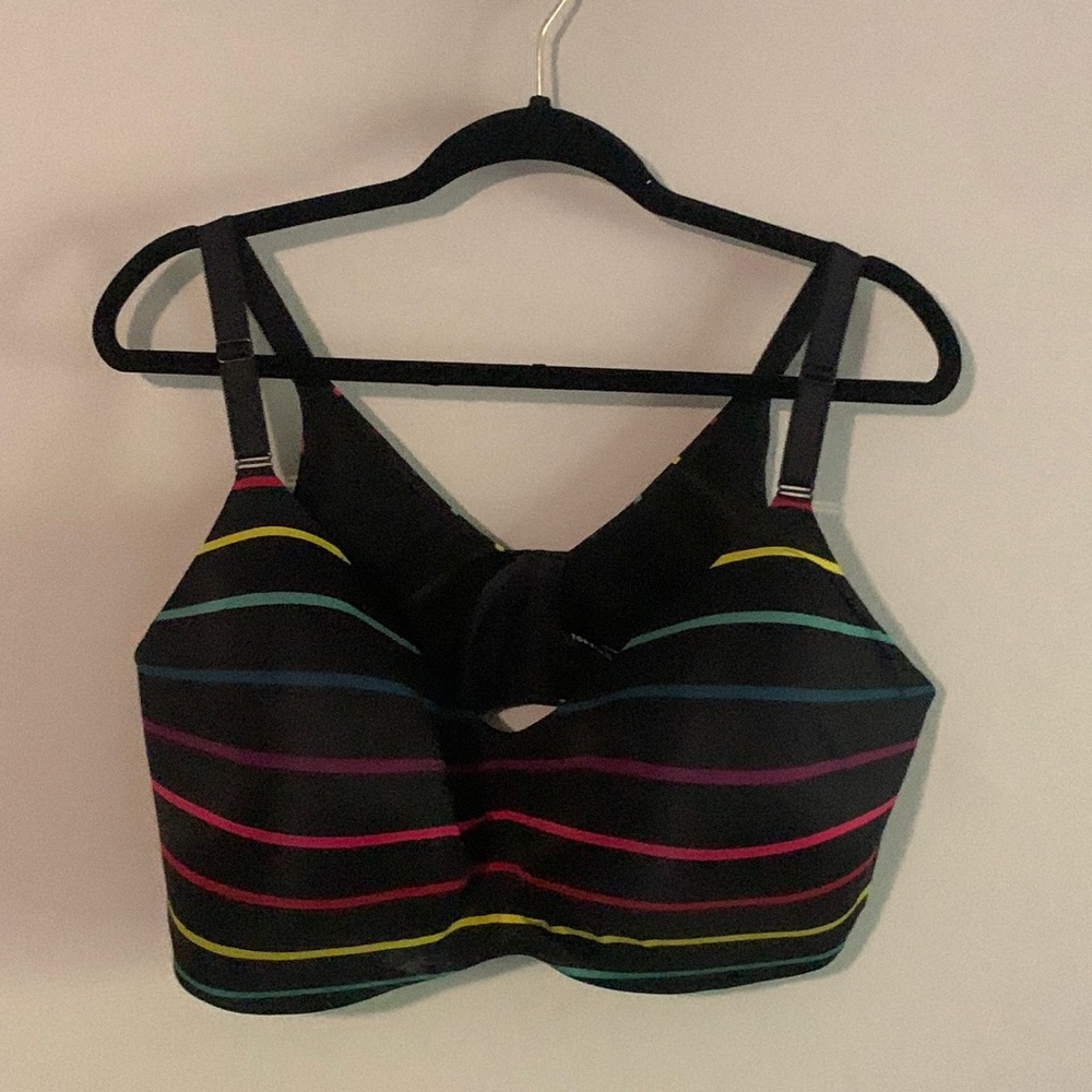 Black and rainbow stripped bra 44G - Torrid curve